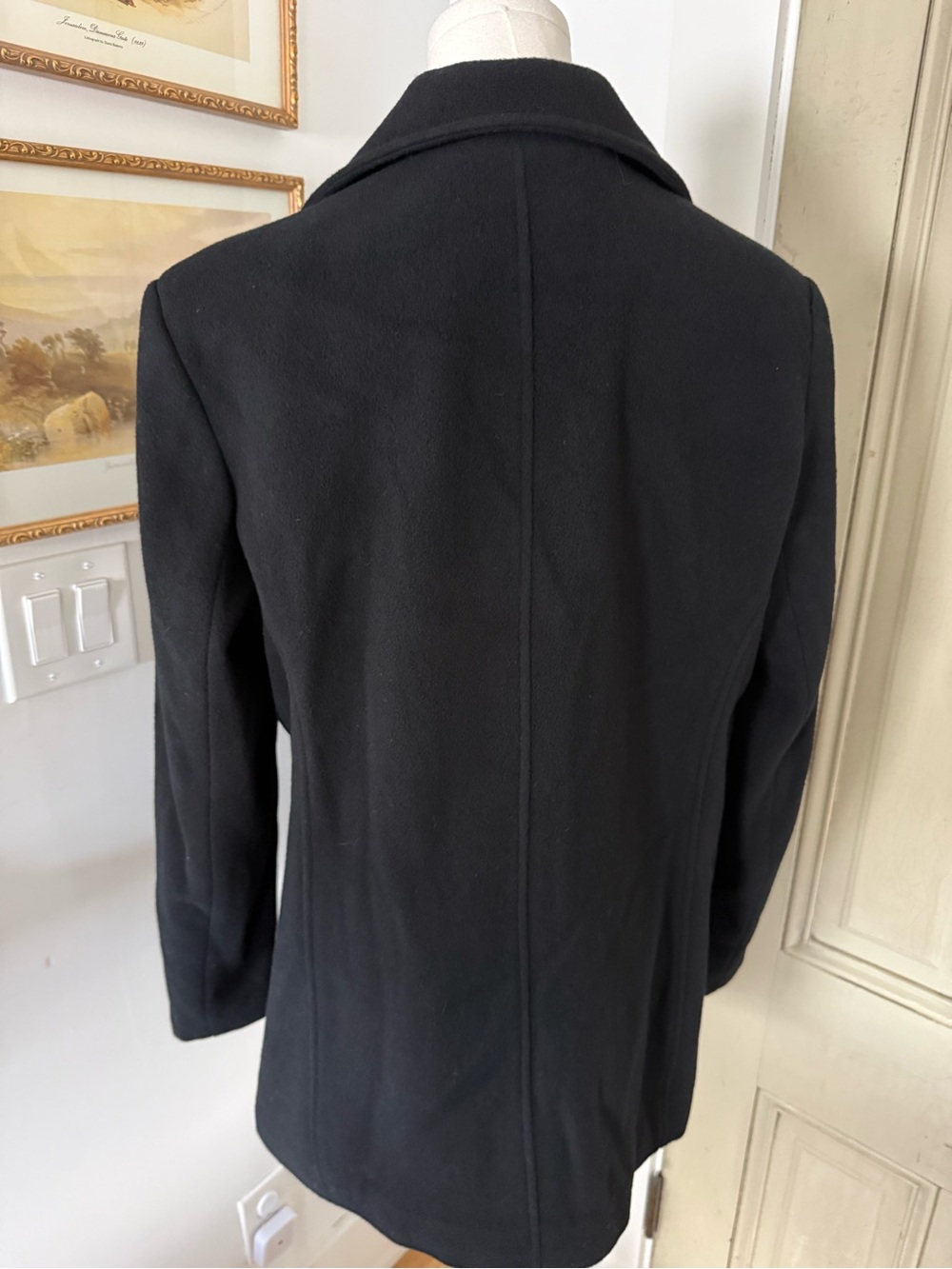 Wool & Cashmere Blend Pea Coat in Black by Croft and Barrow - Picture 6 of 9